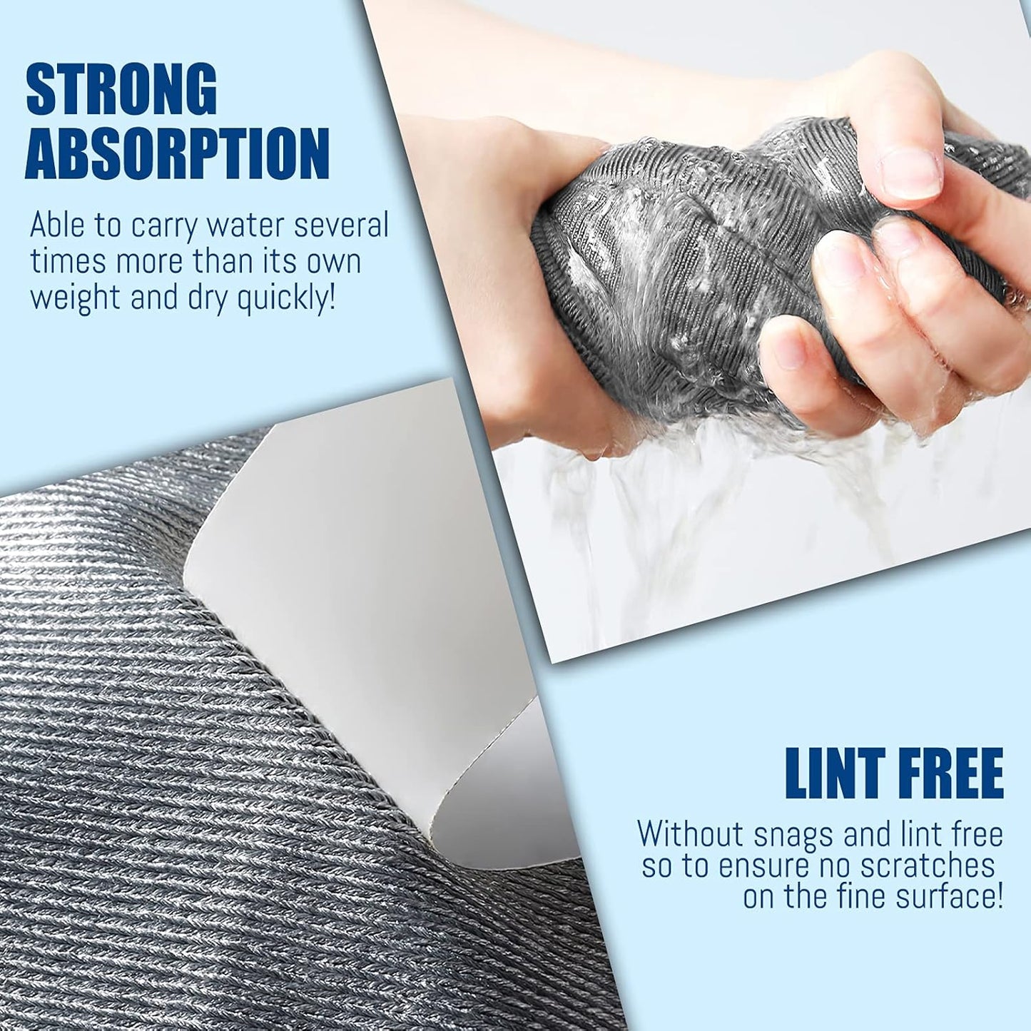 Airlab Glass Microfiber Cleaning Cloths Streak Free Miracle Towel for Kitchen Window Stainless Steel Mirror Dish Lint Free Silver Polishing Rags, 40 x 30 cm, 8 Pack Visit the Airlab Store