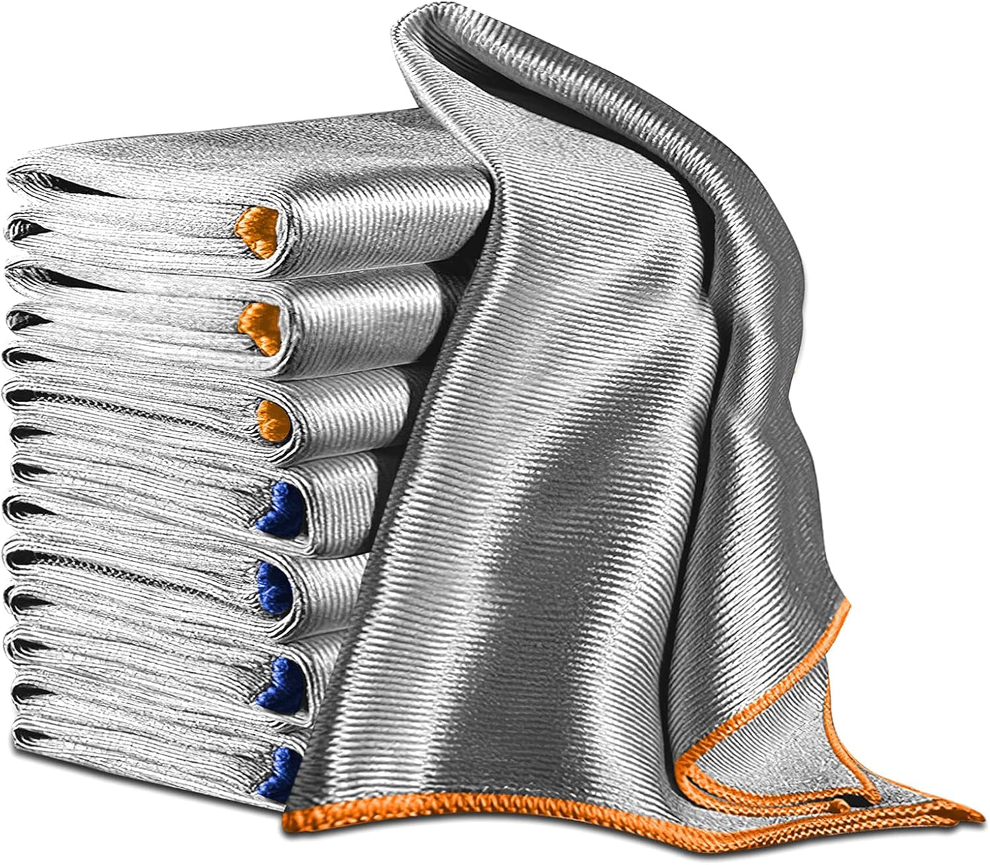 Airlab Glass Microfiber Cleaning Cloths Streak Free Miracle Towel for Kitchen Window Stainless Steel Mirror Dish Lint Free Silver Polishing Rags, 40 x 30 cm, 8 Pack Visit the Airlab Store