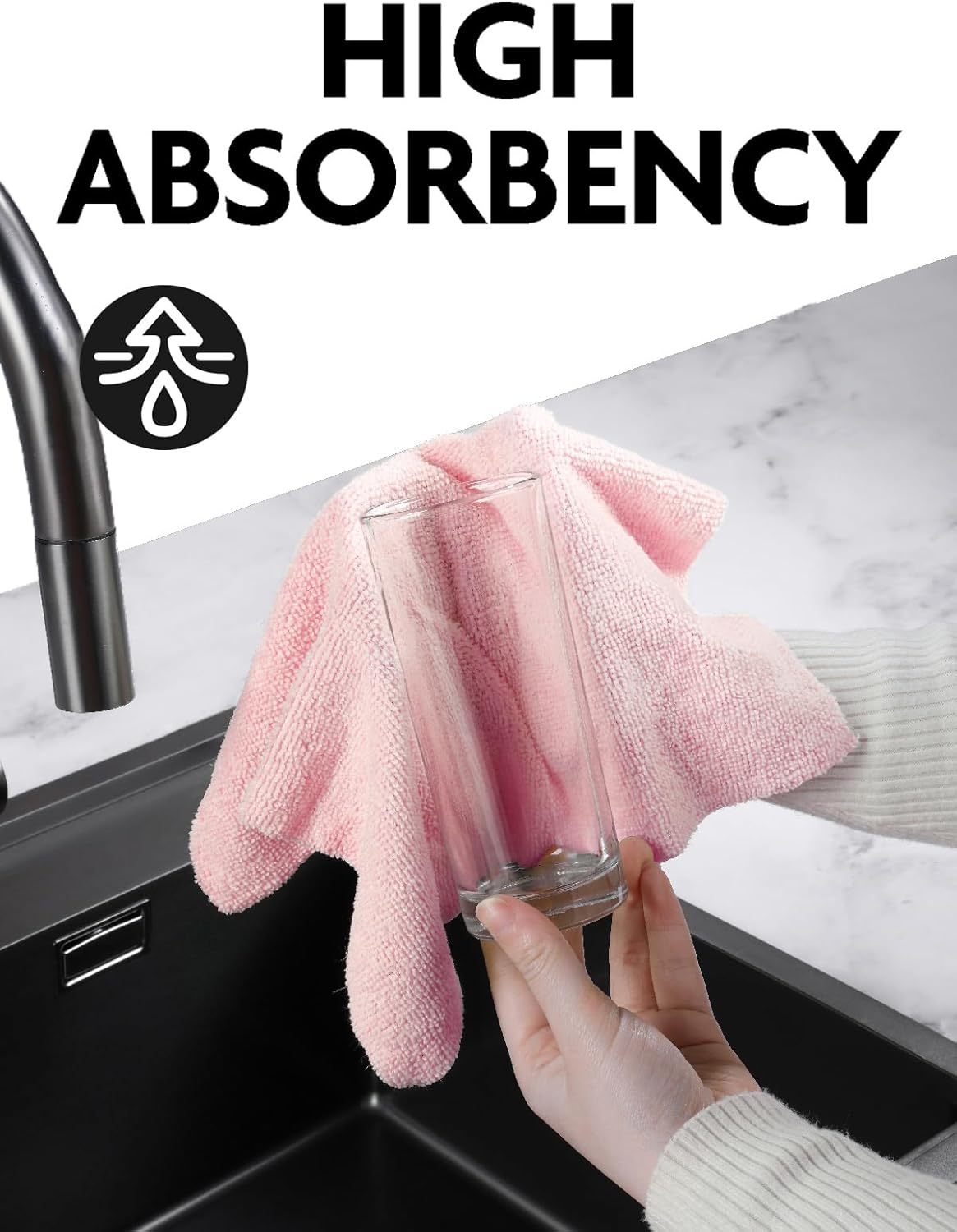 Fantasticlean Microfiber Cleaning Cloth Roll -40 Pieces, Tear Away Towels, 30x30cm, Reusable, Washable, Scratch Free, Ultra Absorbent Dish Rags for Car, Home, Garage or Shop (Pink)